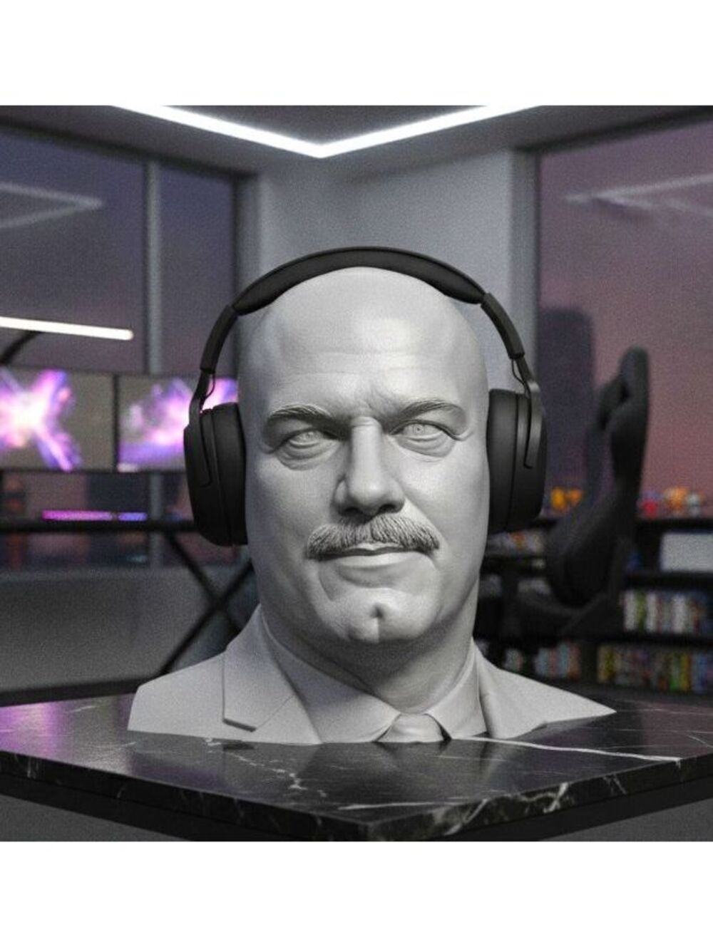 Jesse Ventura Headphone Holder - PC Headset Stand - Gift for Him